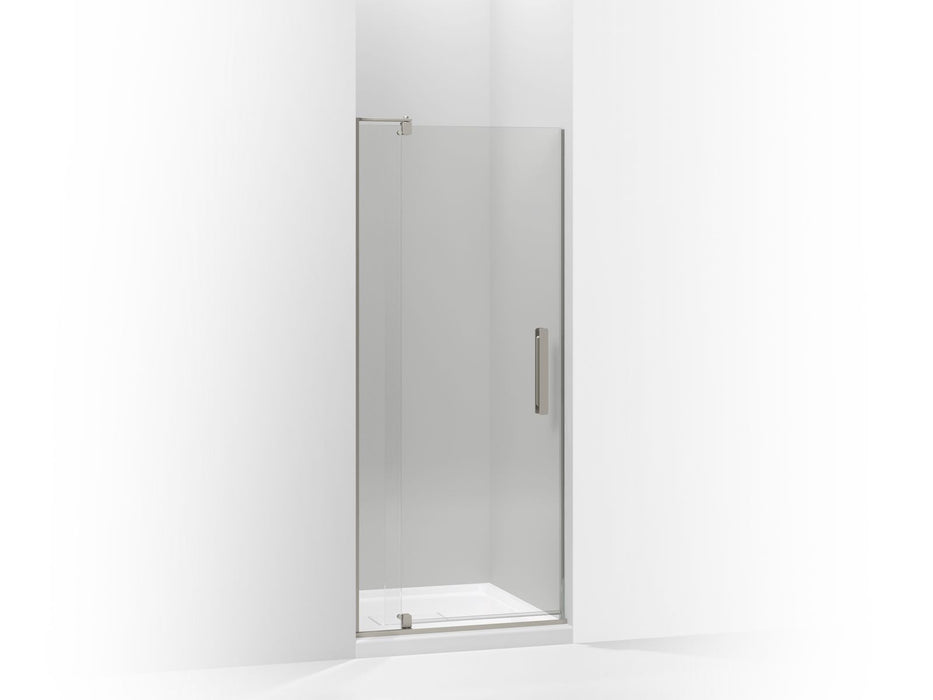 KOHLER K-707506-L Revel Pivot shower door, 74" H x 27-5/16 - 31-1/8" W, with 5/16" thick Crystal Clear glass