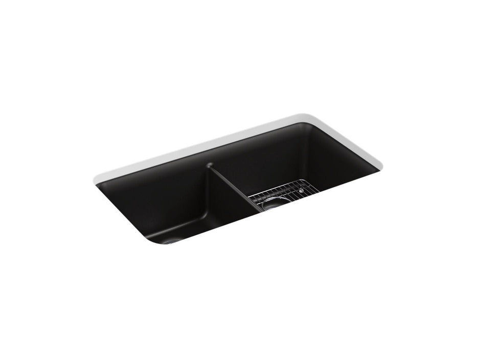 KOHLER K-8199 Cairn 33-1/2" undermount double-bowl kitchen sink