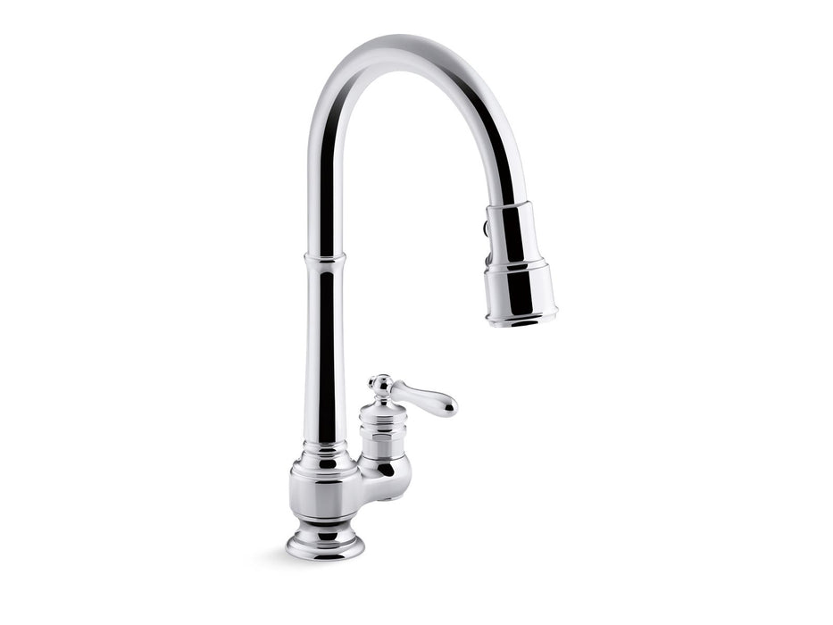 KOHLER K-99260 Artifacts Pull-down kitchen sink faucet with three-function sprayhead