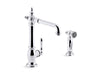 KOHLER K-99265 Artifacts Single-handle kitchen sink faucet with side sprayer