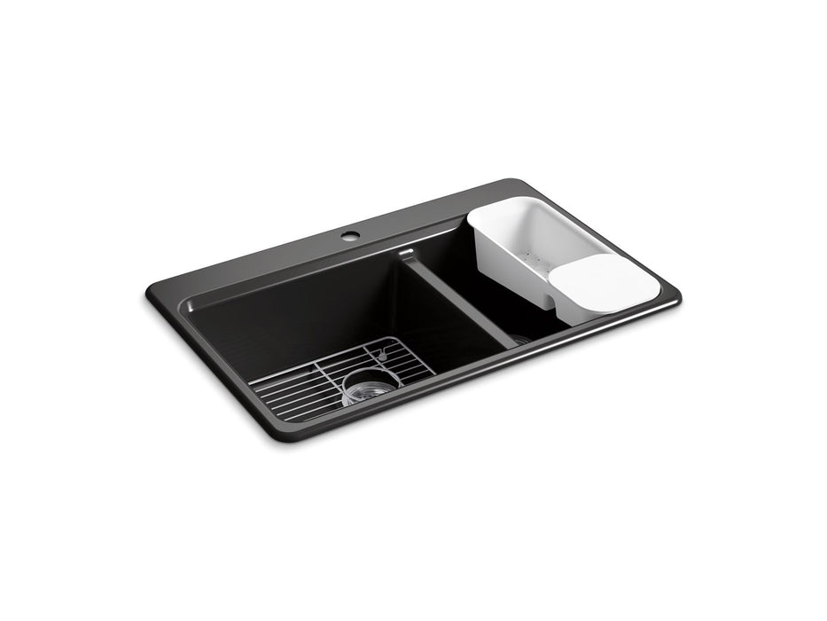 KOHLER K-8669-1A2 Riverby 33" top-mount double-bowl workstation kitchen sink