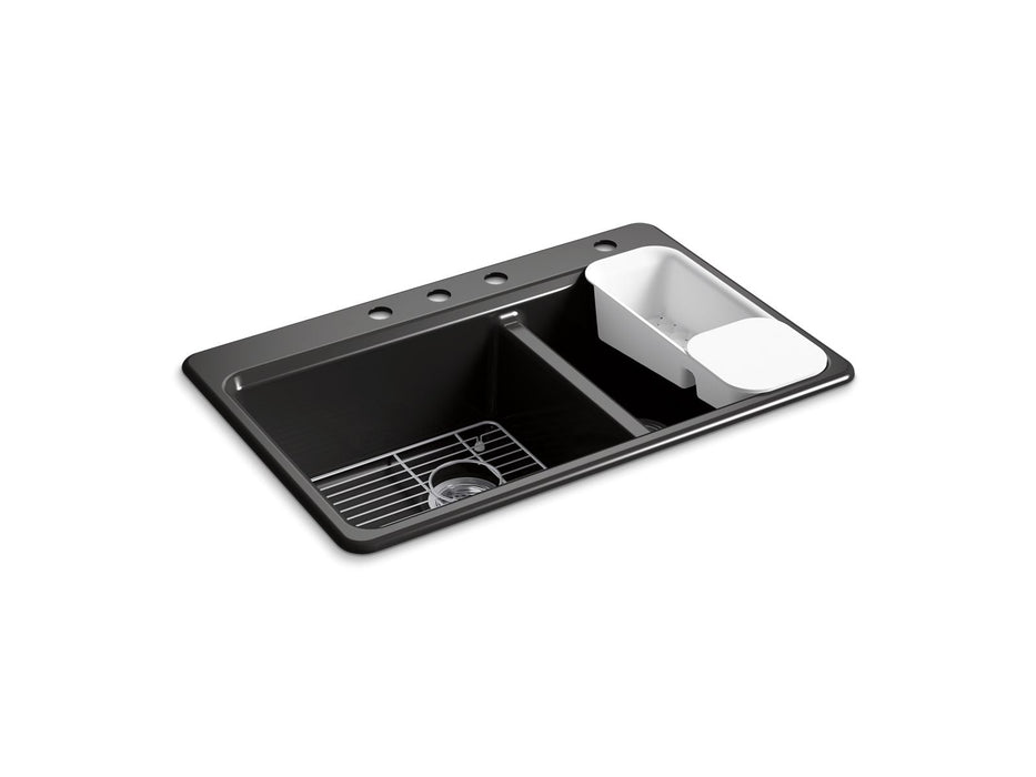 KOHLER K-8669-4A2 Riverby 33" top-mount double-bowl workstation kitchen sink