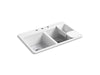 KOHLER K-8679-3A2 Riverby 33" top-mount double-bowl workstation kitchen sink