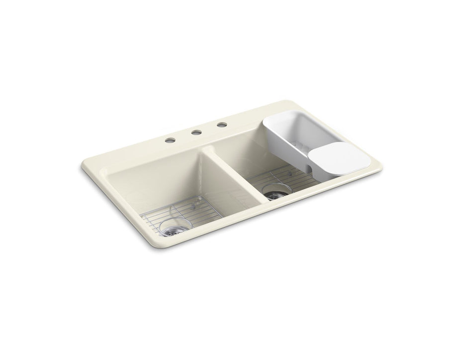 KOHLER K-8679-3A2 Riverby 33" top-mount double-bowl workstation kitchen sink