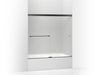 KOHLER K-707000-D3 Revel Sliding bath door, 55-1/2" H x 56-5/8 - 59-5/8" W, with 1/4" thick Frosted glass