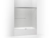 KOHLER K-707000-D3 Revel Sliding bath door, 55-1/2" H x 56-5/8 - 59-5/8" W, with 1/4" thick Frosted glass