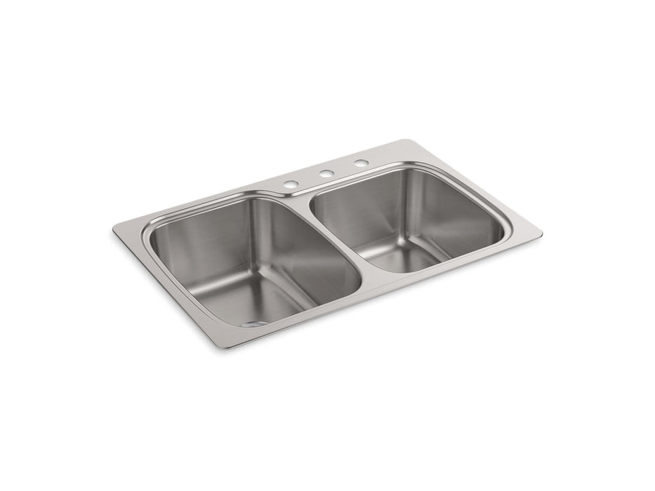 KOHLER K-75791-3 Verse 33" top-/undermount double-bowl kitchen sink