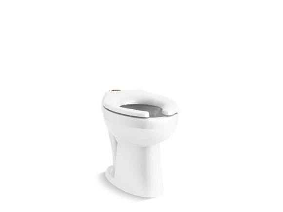 KOHLER K-96057-SS Highcliff Ultra Floor-mount top spud antimicrobial flushometer bowl