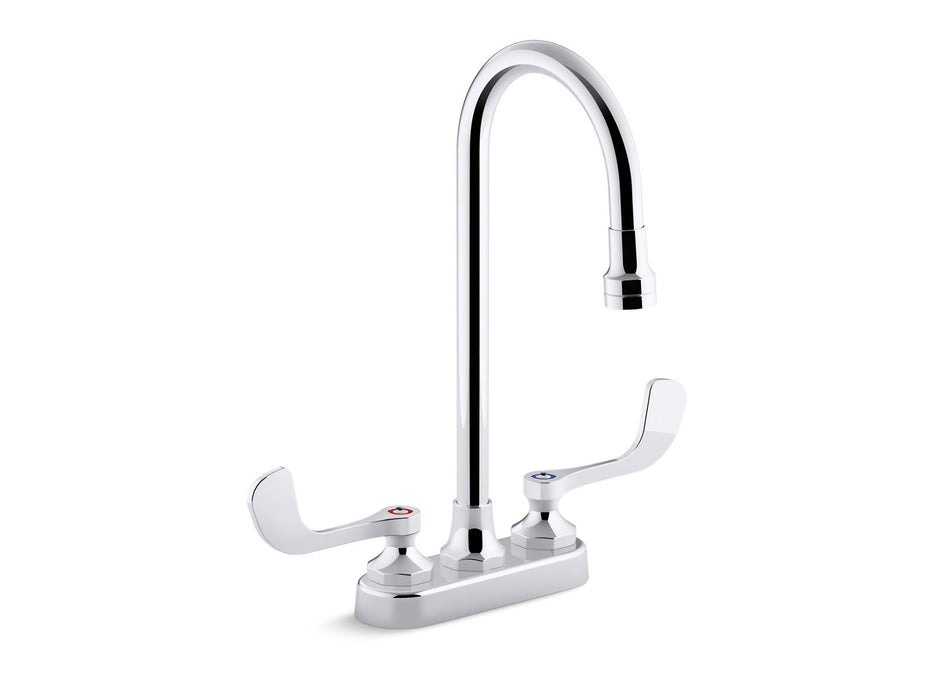 KOHLER K-400T70-5ANA Triton Bowe 0.5 gpm centerset bathroom sink faucet with aerated flow, gooseneck spout and wristblade handles, drain not included