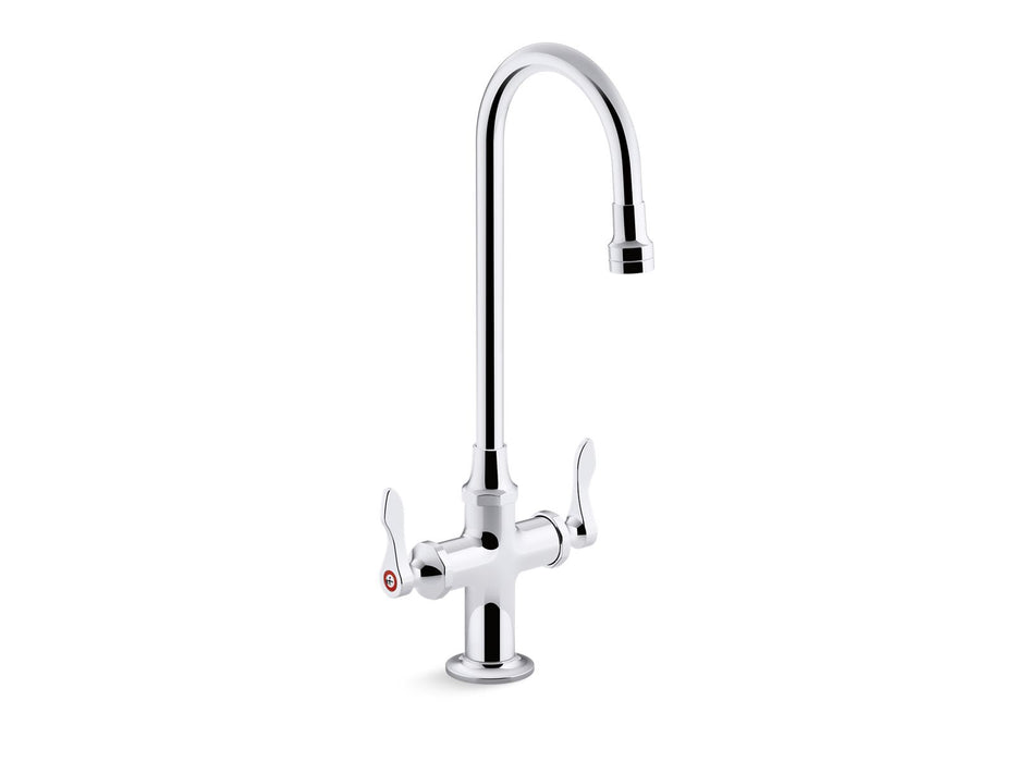 KOHLER K-100T70-4ANL Triton Bowe 0.5 gpm monoblock gooseneck bathroom sink faucet with laminar flow and lever handles, drain not included