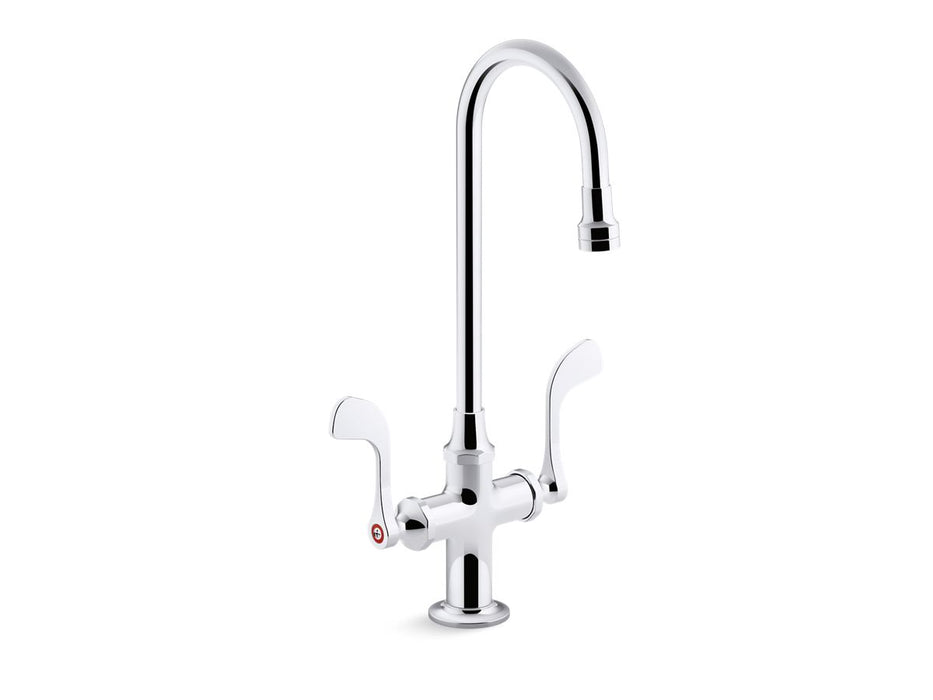 KOHLER K-100T70-5ANA Triton Bowe 0.5 gpm monoblock gooseneck bathroom sink faucet with aerated flow and wristblade...