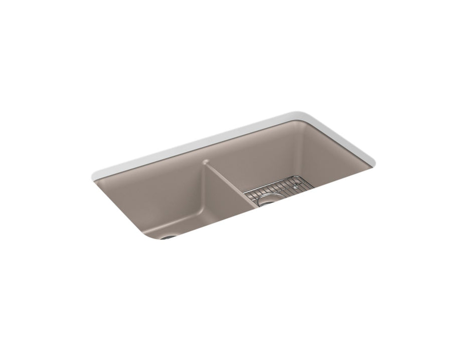 KOHLER K-8199 Cairn 33-1/2" undermount double-bowl kitchen sink