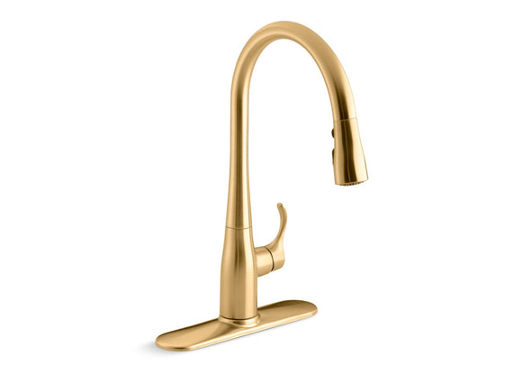 KOHLER K-596 Simplice Pull-down kitchen sink faucet with three-function sprayhead