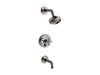 KOHLER Purist Rite-Temp bath and shower trim kit with push-button diverter and cross handle, 2.5 gpm