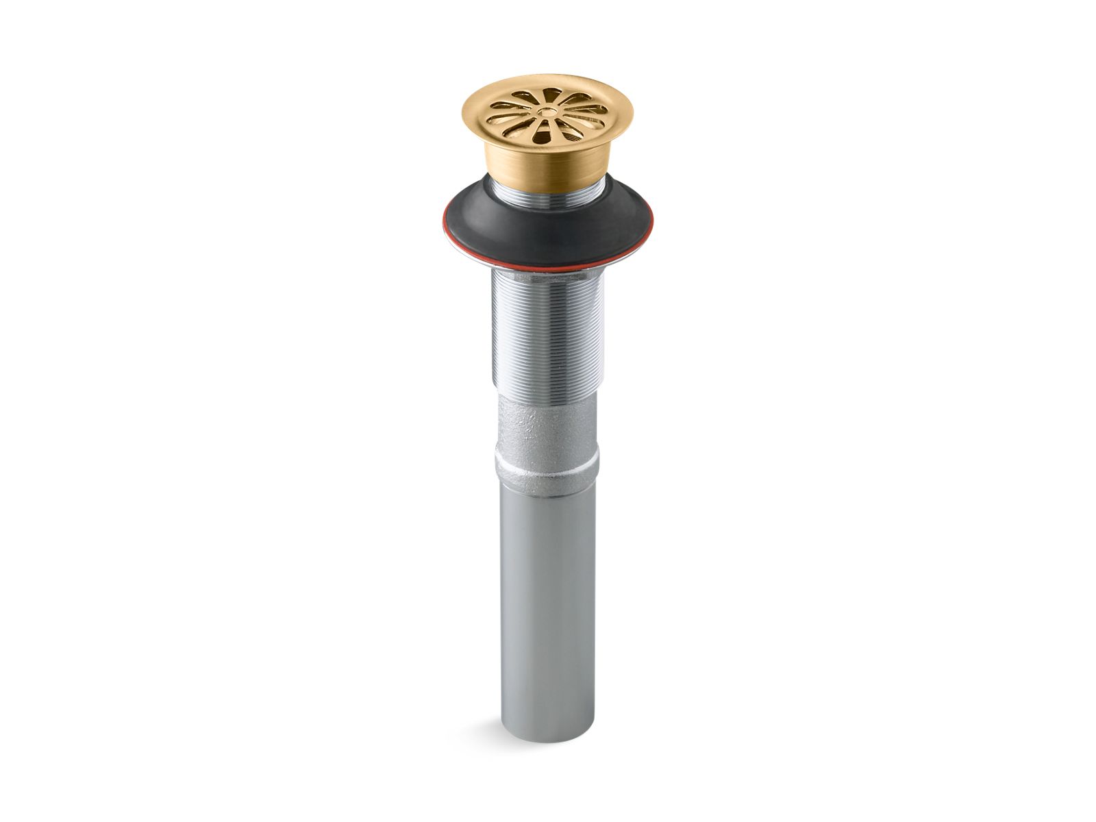KOHLER Brass Bathroom Sink Grid Drain without Overflow in Polished Chrome