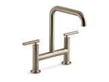 KOHLER K-7547-4 Purist Two-hole bridge kitchen sink faucet