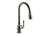 KOHLER K-99259 Artifacts Pull-down kitchen sink faucet with three-function sprayhead