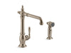 KOHLER K-99265 Artifacts Single-handle kitchen sink faucet with side sprayer