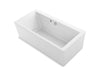 KOHLER K-6366-W1 Stargaze 72" x 36" freestanding bath with Bask heated surface and straight shroud