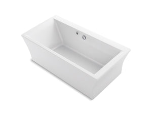 KOHLER K-24011-W1 Stargaze 60" x 34" freestanding bath with Bask heated surface and fluted shroud