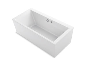 KOHLER K-24018-GH Stargaze 60" x 34" freestanding Heated BubbleMassage air bath with straight shroud