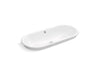 KOHLER K-20213-W Iron Plains 33" oval drop-in/undermount/vessel bathroom sink with White painted underside