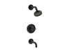 KOHLER Purist Rite-Temp bath and shower trim kit with push-button diverter and cross handle, 2.5 gpm
