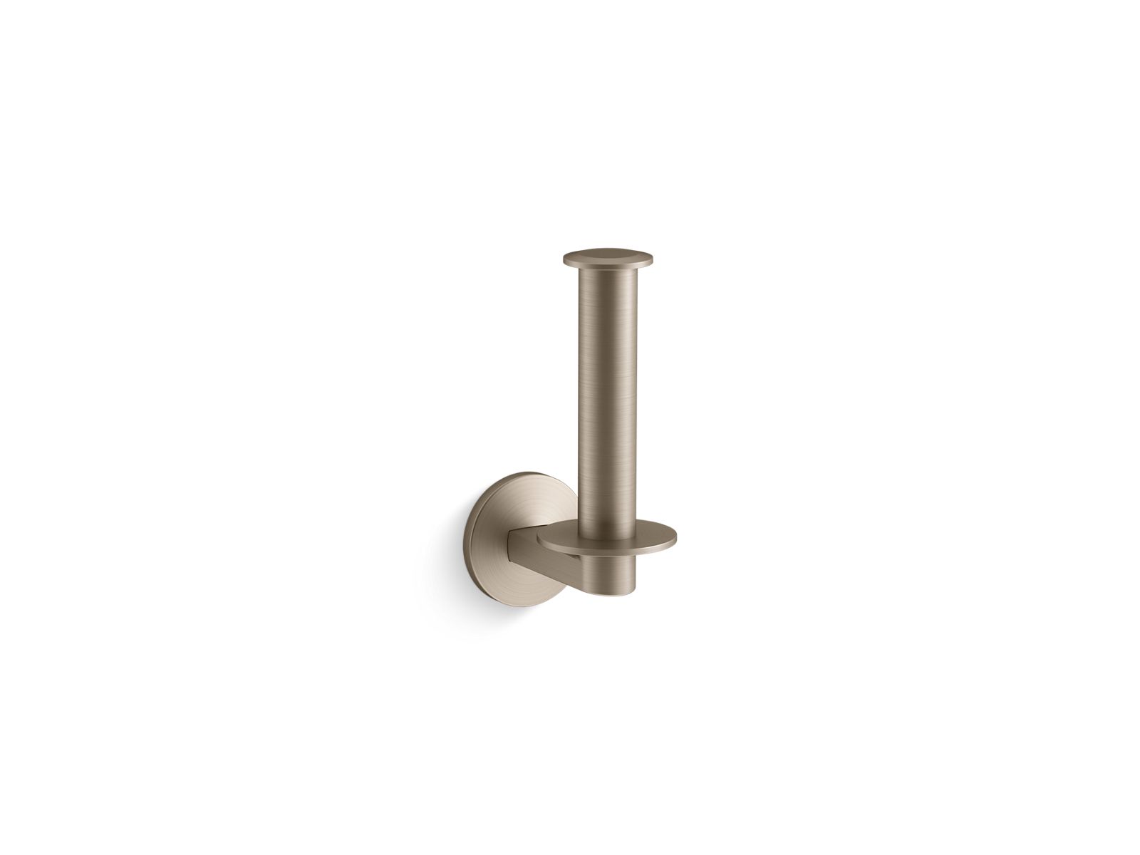 KOHLER Components Vertical Toilet Paper Holder in Vibrant Brushed Moderne Brass