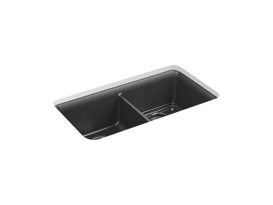 KOHLER K-8199 Cairn 33-1/2" undermount double-bowl kitchen sink
