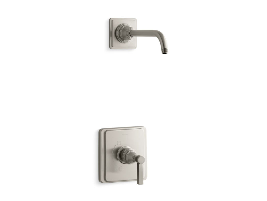 KOHLER K-TLS13134-4A Pinstripe Pure Rite-Temp shower trim kit with lever handle, without showerhead