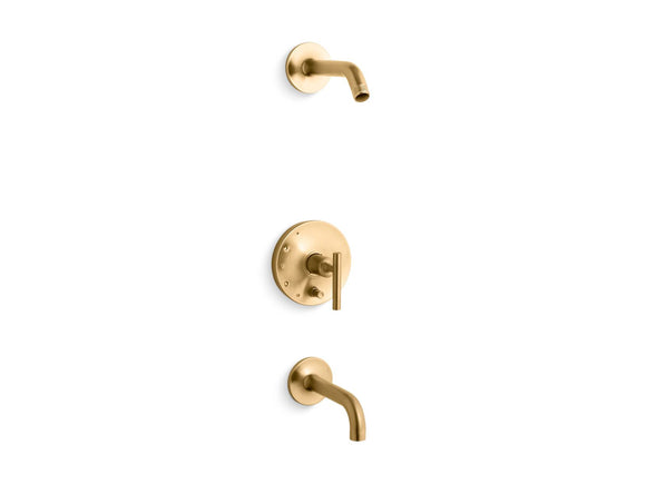 KOHLER K-T14421-4L Purist Rite-Temp bath and shower trim kit with push-button diverter and lever handle, without showerhead