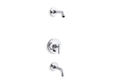KOHLER K-T14421-4L Purist Rite-Temp bath and shower trim kit with push-button diverter and lever handle, without showerhead