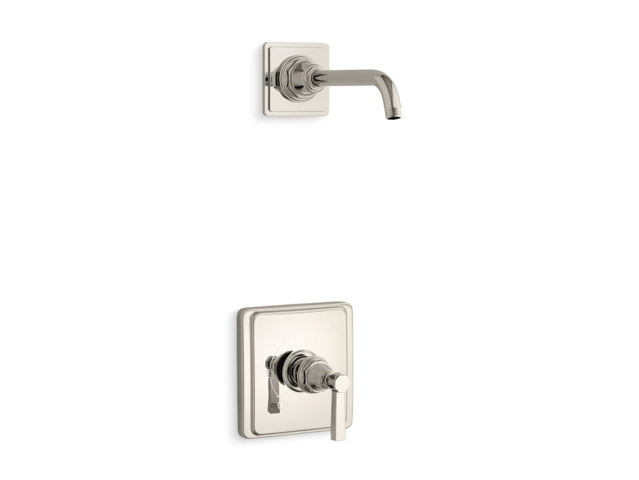 KOHLER K-TLS13134-4A Pinstripe Pure Rite-Temp shower trim kit with lever handle, without showerhead