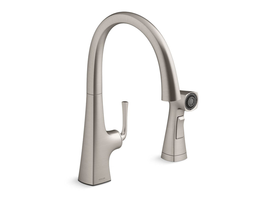 KOHLER K-22064 Graze Single-handle kitchen sink faucet with two-function side sprayer