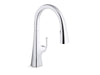 KOHLER K-22068 Graze Touchless pull-down kitchen sink faucet with three-function sprayhead