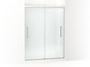 KOHLER K-707600-8D3 Pleat Frameless sliding shower door, 79-1/16" H x 54-5/8 - 59-5/8" W, with 5/16" thick Frosted glass