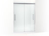 KOHLER K-707600-8D3 Pleat Frameless sliding shower door, 79-1/16" H x 54-5/8 - 59-5/8" W, with 5/16" thick Frosted glass