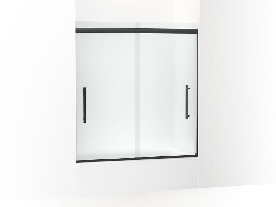 KOHLER K-707602-8D3 Pleat Frameless sliding bath door, 63-9/16" H x 54-5/8 - 59-5/8" W, with 5/16" thick Frosted glass