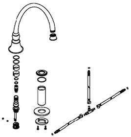 KOHLER K-1093052-SN Kit, Spout & Diverter, 9