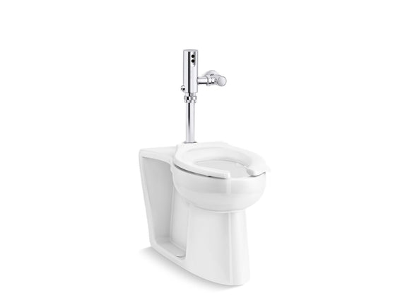 Modflex Adjust-a-Bowl Antimicrobial toilet with Mach Tripoint touchless DC 1.6 gpf flushometer