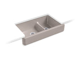 Whitehaven Smart Divide 35-1/2" undermount double-bowl farmhouse kitchen sink with short apron