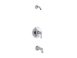 KOHLER TLS13492-4-CP Kelston Rite-Temp(R) Bath And Shower Valve Trim With Lever Handle And Spout, Less Showerhead in Polished Chrome