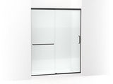 KOHLER K-707615-8G81 Elate Tall Sliding shower door, 75-1/2" H x 56-1/4 - 59-5/8" W, with heavy 5/16" thick Crystal Clear glass with privacy band