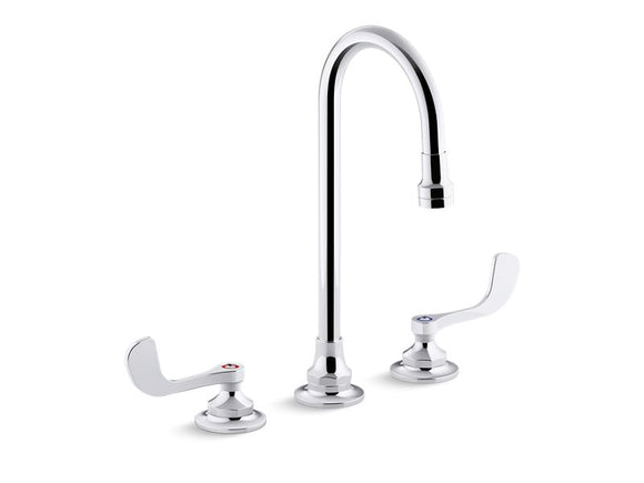 KOHLER K-800T70-5ANA Triton Bowe 0.5 gpm widespread bathroom sink faucet with aerated flow, gooseneck spout and wristblade handles, drain not included