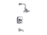 KOHLER K-T16233-4 Margaux Rite-Temp pressure-balancing bath and shower faucet trim with push-button diverter and lever handle, valve not included