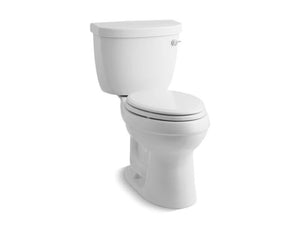 KOHLER 3609-TR-0 Cimarron Comfort Height Two-Piece Elongated 1.28 Gpf Toilet With Tank Cover Locks in White