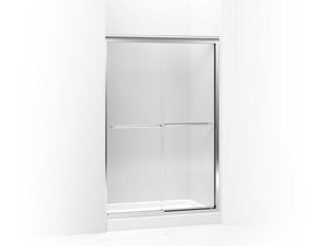 KOHLER 702221-L-SHP Fluence Sliding Shower Door, 76" H X 49 - 52" W, With 1/4" Thick Crystal Clear Glass in Bright Polished Silver
