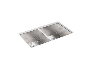 KOHLER K-3820-4 Vault 33" top-/undermount double-bowl kitchen sink