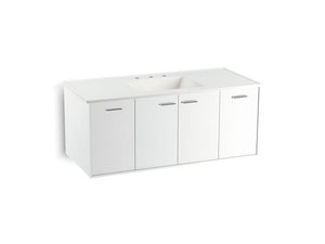 KOHLER K-99544-SD-1WA Jute 48" wall-hung bathroom vanity cabinet with 2 doors and 2 drawers, split top drawer