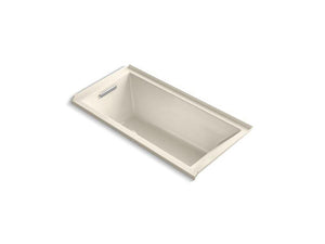 KOHLER K-1121-LW-47 Underscore Rectangle 60" x 30" alcove bath with Bask heated surface, integral flange and left-hand drain